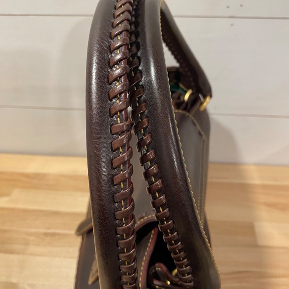 Dooney & Bourke Florentine Flap Satchel Genuine Leather Structured Classic Chic - Picture 6 of 6